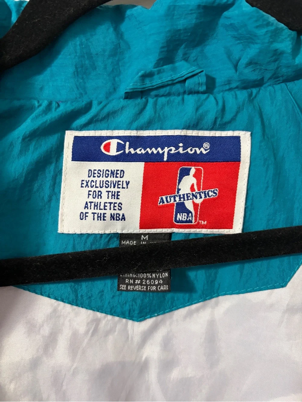 RARE Vintage Champion Purple & Teal Utah Jazz Players Windbreaker